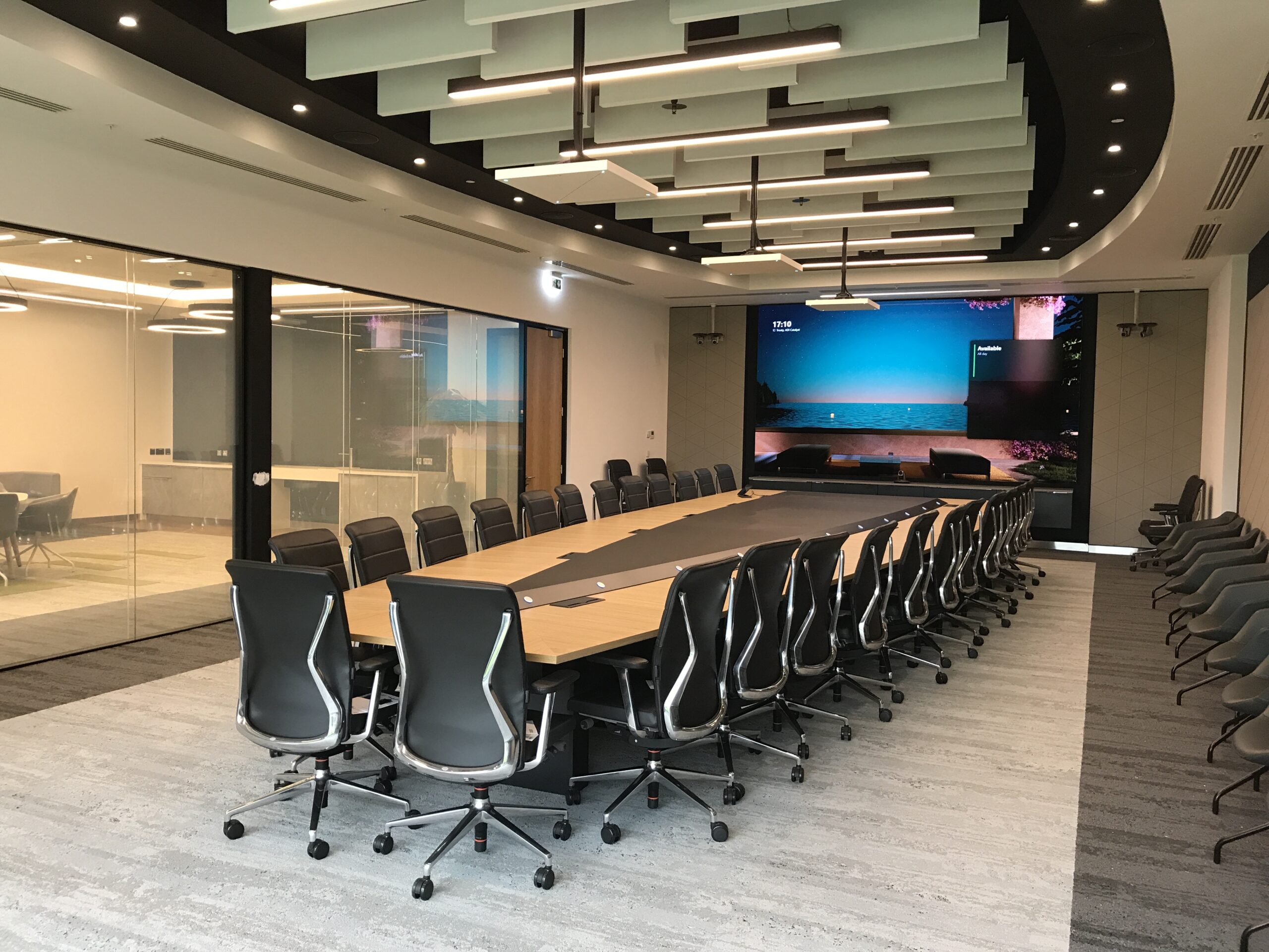 Bespoke meeting table make of Irish Oak by M2 Office Interiors