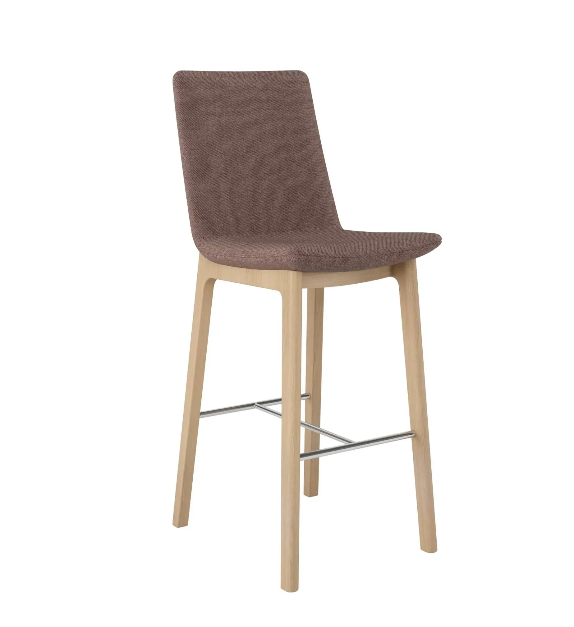 Connection Swoosh Stool Wooden Base High Back
