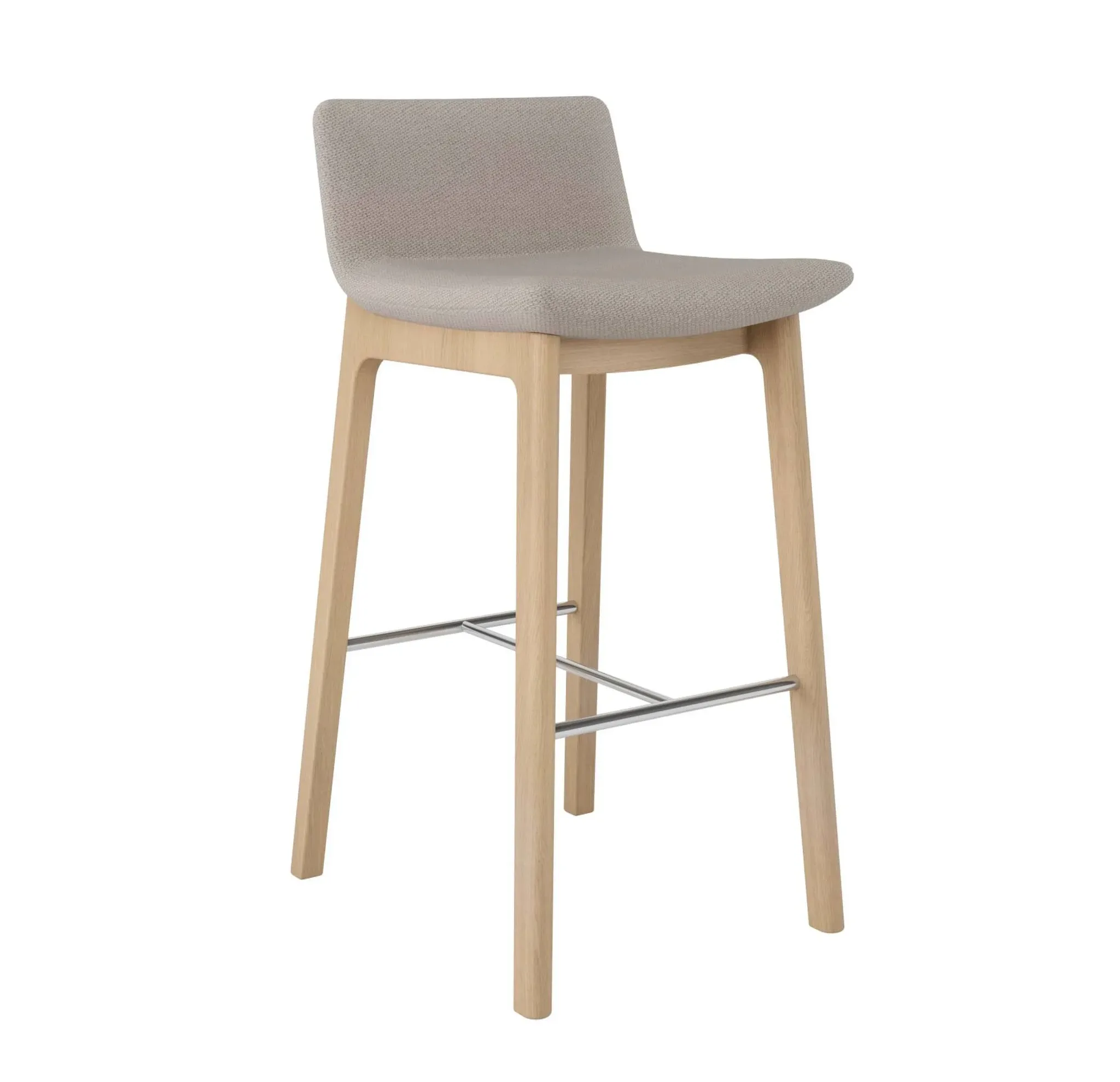 Connection Swoosh Stool Wooden Base Low Back