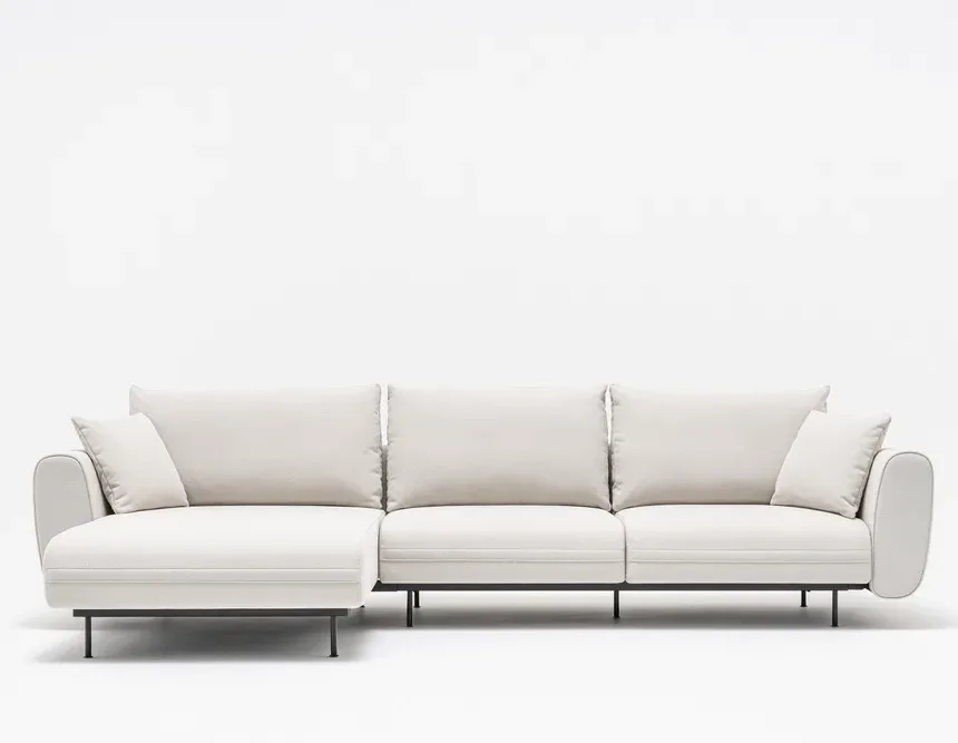 MDD Lotus Sofa with chaise lounge module in a modern living room setting