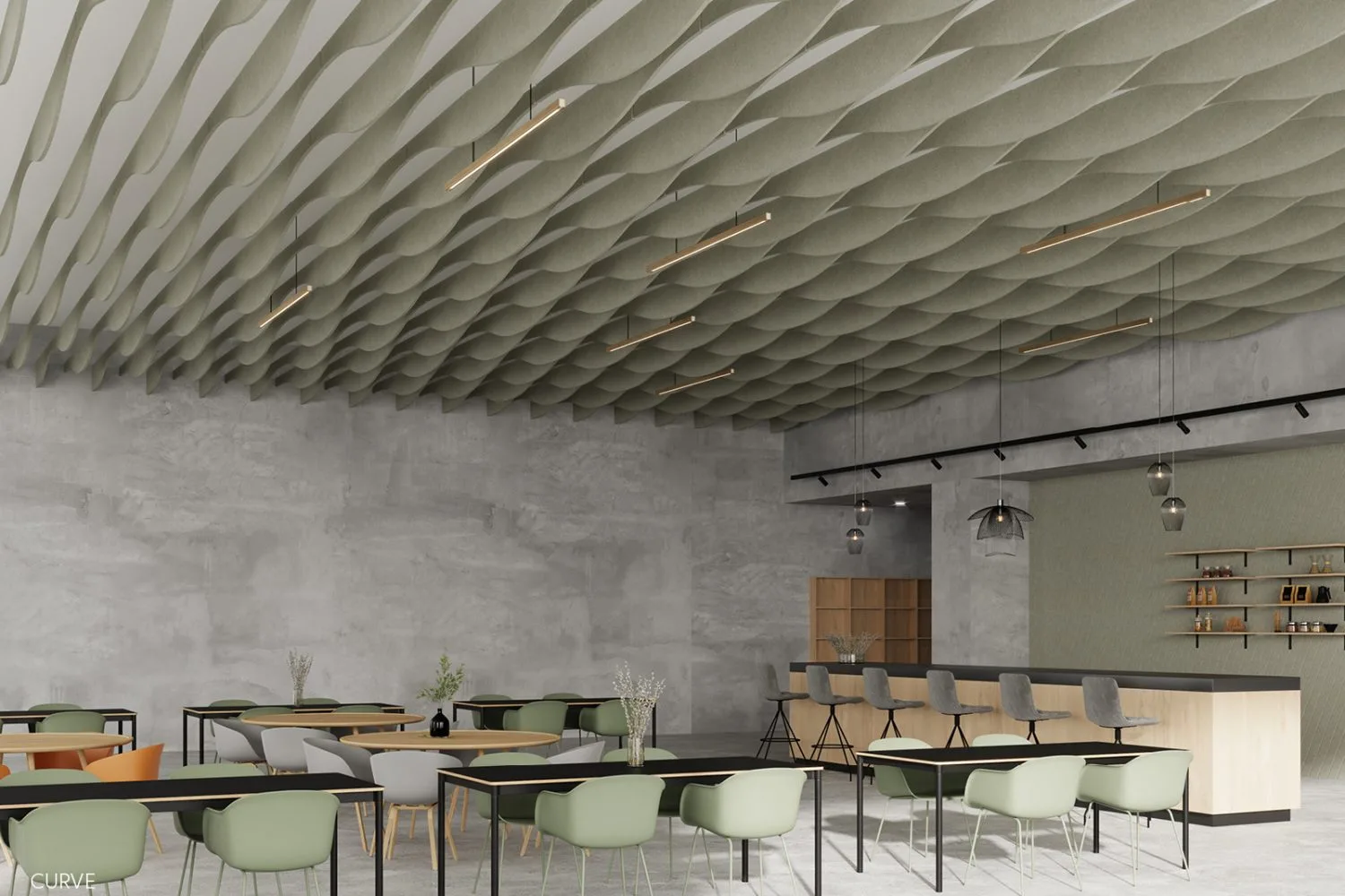 Acoufelt Curve Ceiling Baffle